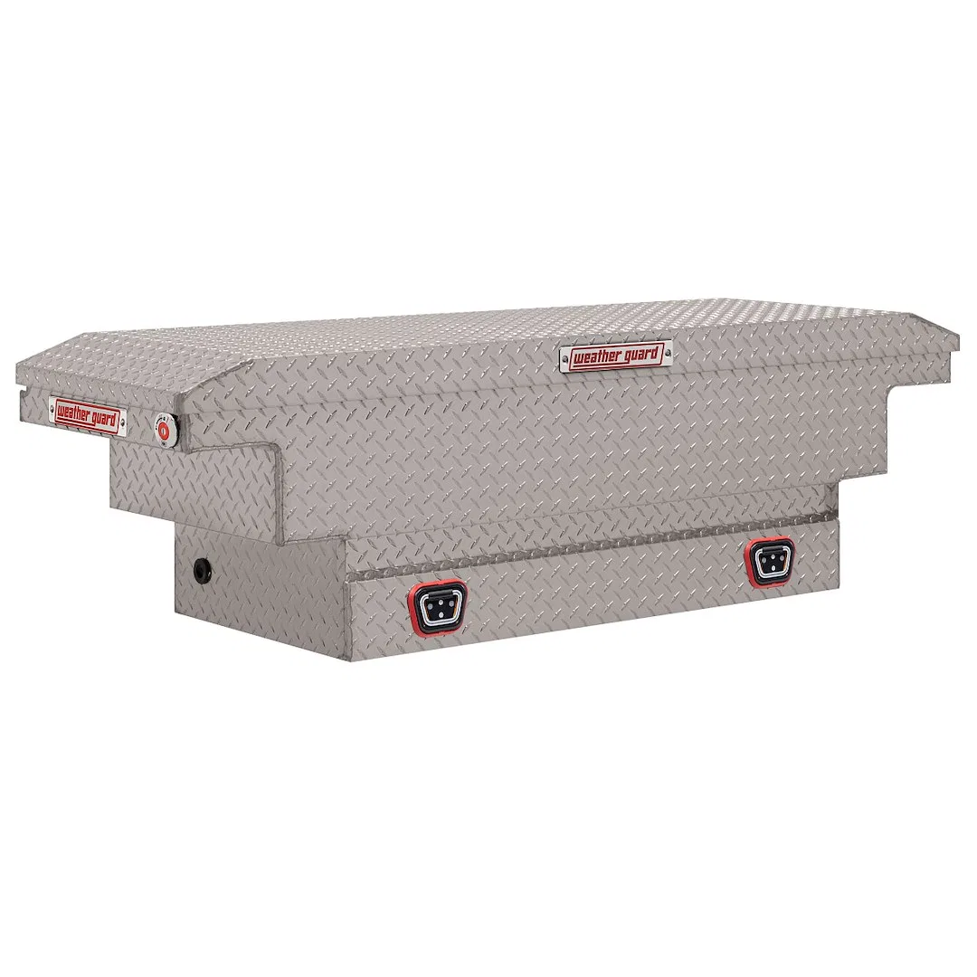 131-0-04 – WEATHERGUARD Tool Box, Crossover Low Profile Single Lid Powder Coated Silver Aluminum 20 Inch Length x 62 ...